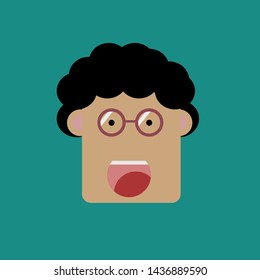 Cartoon man vector design with glasses