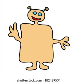 Cartoon man vector gerok plate isolated on white background