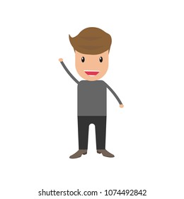 cartoon man vector icon flat design