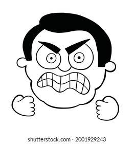 Cartoon Man Very Angry Vector Illustration Stock Vector (Royalty Free ...