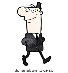 caricaturista caminando al trabajo