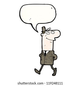 cartoon man walking to work