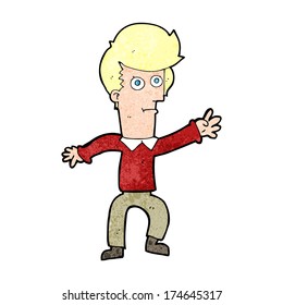 cartoon man waving