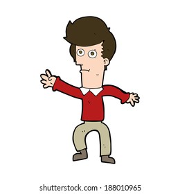 cartoon man waving