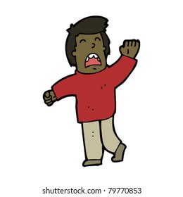 cartoon man waving