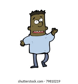 cartoon man waving goodbye