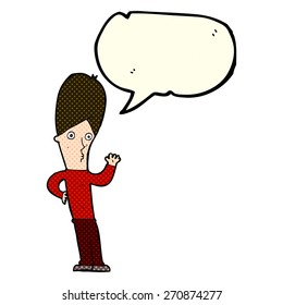 caricaturista agitando con burbuja de habla