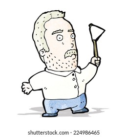 cartoon man waving white flag