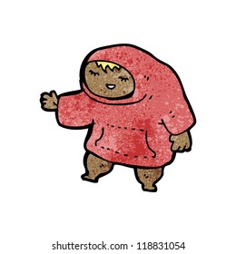cartoon man wearing hooded sweatshirt
