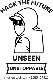 A cartoon of a man wearing a hoodie in the style of sign illustrations