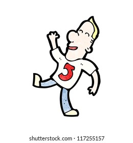 caricaturista con camiseta número cinco
