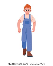 Cartoon Mann mit Frühlingskleidung einzeln