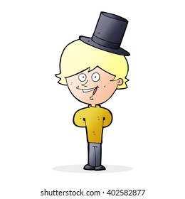cartoon man wearing top hat