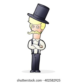 cartoon man wearing top hat