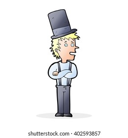 cartoon man wearing top hat