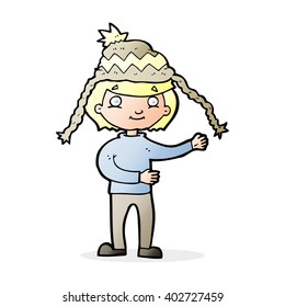 cartoon man wearing winter hat