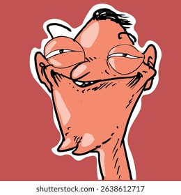 cartoon man weird smiling funny illustration