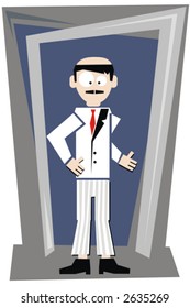  Cartoon Man in white coat