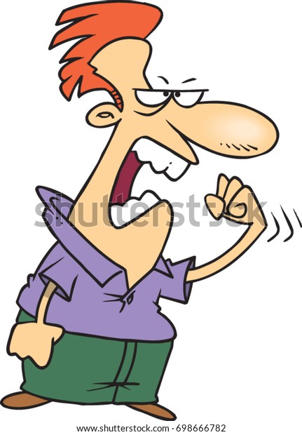 Cartoon Man Who Angry Shaking His Stock Vector (Royalty Free) 698666782