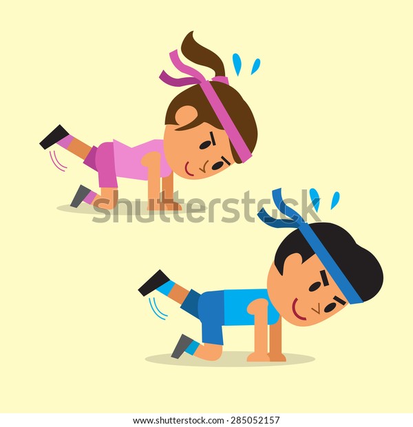 Cartoon Man Woman Doing Donkey Kick Stock Vector (Royalty Free) 285052157