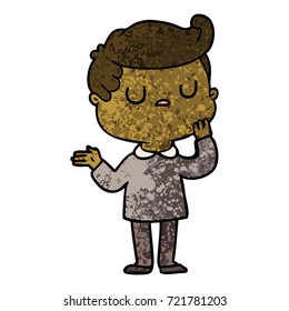 hombre de dibujos animados preguntándose