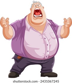 Cartoon of a man yelling in frustration