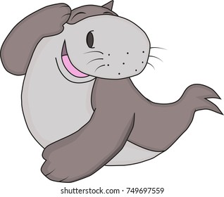 cartoon manatee