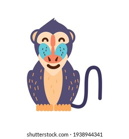 cartoon mandrill baboon primate animal