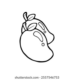 cartoon of mango fruit for coloring pages