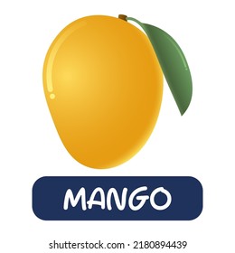 cartoon mango fruit vector isolated on white background