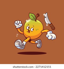 Caricatura mascota mango lindo personaje de caricatura