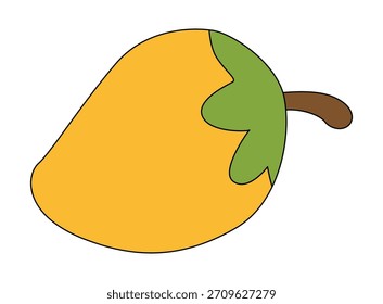 Dibujos animados de un mango sobre fondo blanco