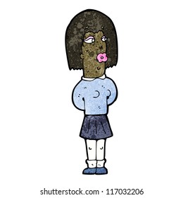 cartoon manly woman