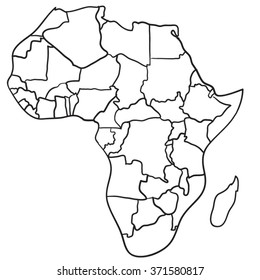 Cartoon map of Africa