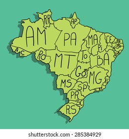 Cartoon Map Of Brazil