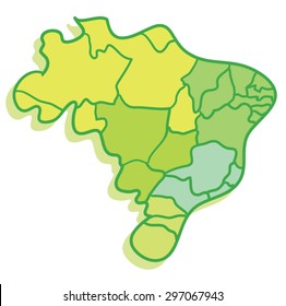 Cartoon Map Of Brazil 