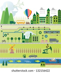 Cartoon map city seamless pattern