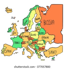 Cartoon Map Of Europe