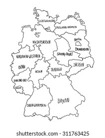 Cartoon map of Germany