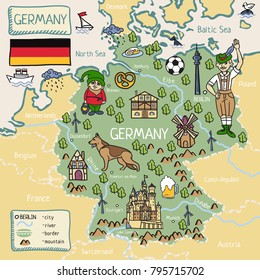 Cartoon map of Germany