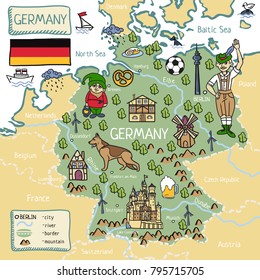 Cartoon map of Germany