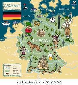 Cartoon map of Germany