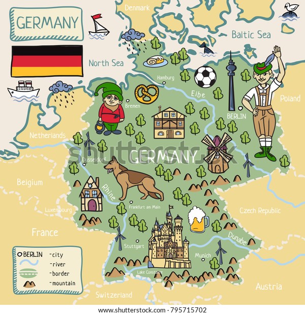 Cartoon map of\
Germany