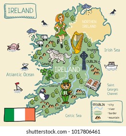 cartoon map of Ireland