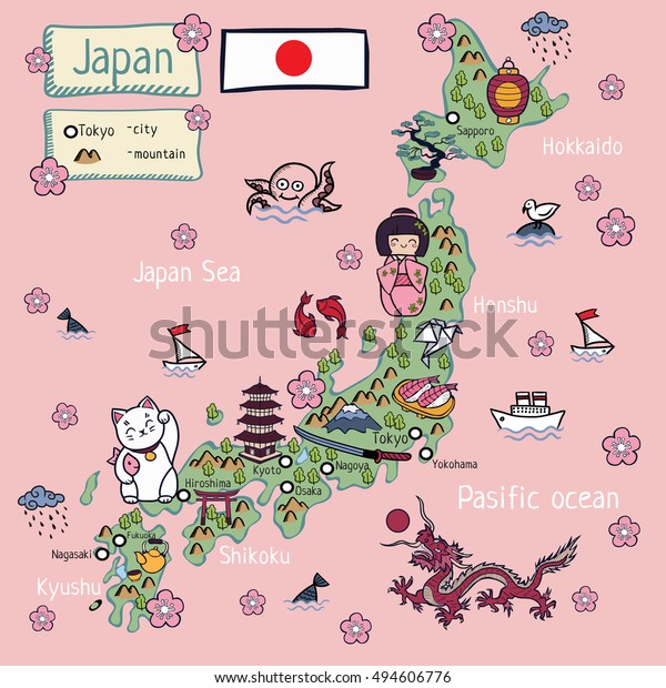 Mapa De Dibujos Animados De Japón 6066