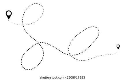 Cartoon map with pin pointers icon. Navigation or navigator, maps, road, direction arrow. Pins points mark. Pointer or point trekking route. track nd trace city, street map. Markers, map locator idea.
