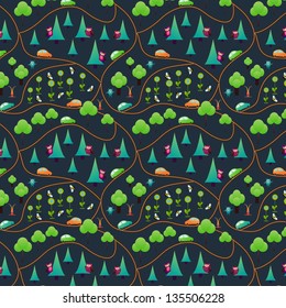 Cartoon map seamless pattern