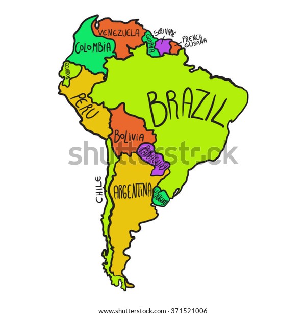 Cartoon Map South America のベクター画像素材 ロイヤリティフリー