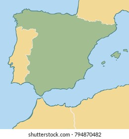 Cartoon map of Spain