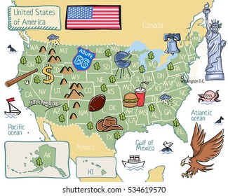 The United States Cartoon Maps Stock Illustrations, Images & Vectors